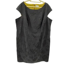 Avenue Sheath Dress size 26 Floral Jacquard Cap Sleeve Black Mod Retro plus