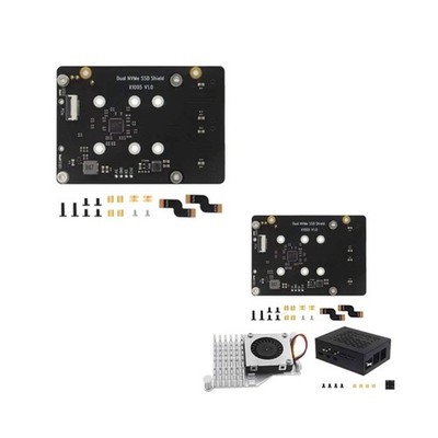 Double NVMe M.2 Solid Disk Expansion Board for RPi 5 Storage Booster Adapter