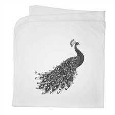 'Peacock Side View' Cotton Baby Blanket / Shawl BY00040582 