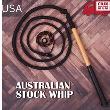 7ft Paracord Nylon Australian Stock Whip with 18" Fine Wood Handle