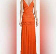 Halston Heritage Dress- Coral Orange Maxi Dress NWT