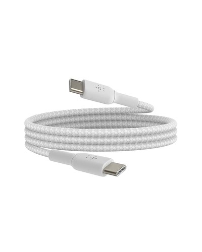 Belkin BoostCharge (2M/6.6ft) Braided USB-C to USB-C Cable 6.6 ft White Openbox - Picture 2 of 2