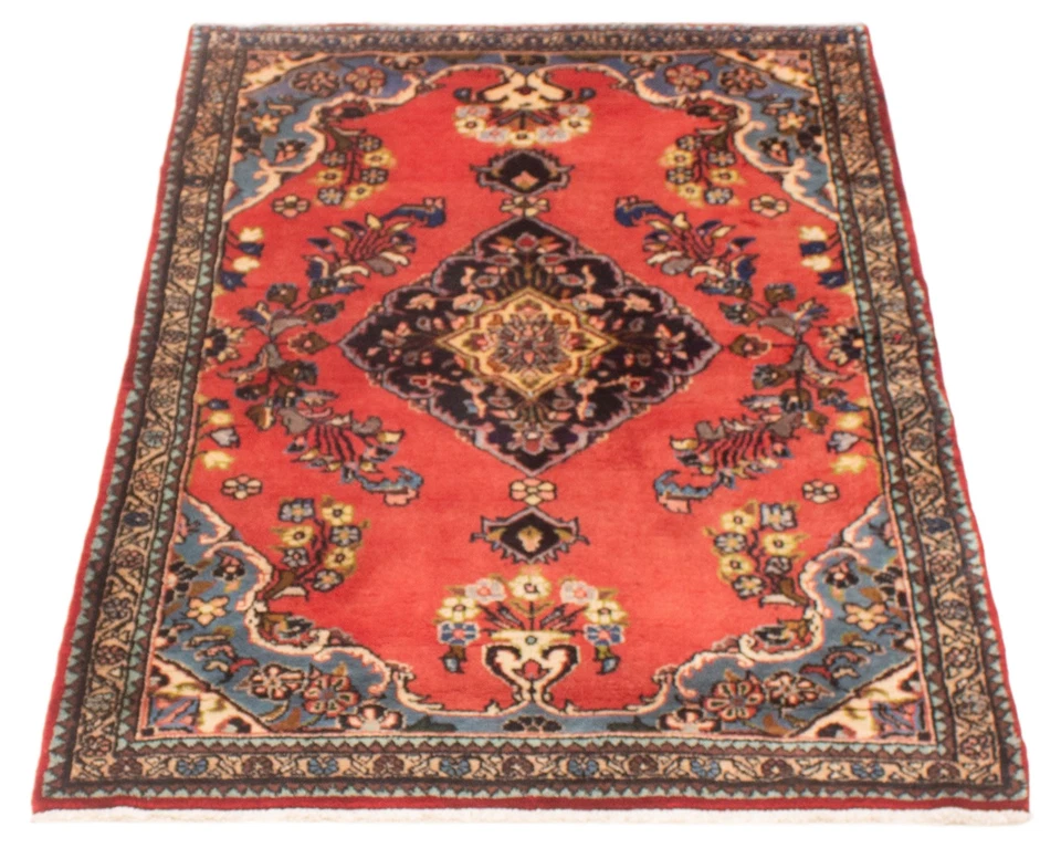 Alfombra oriental vintage anudada a mano alfombra tradicional de lana de 3'9" x 5'10" Foto 3 de 4