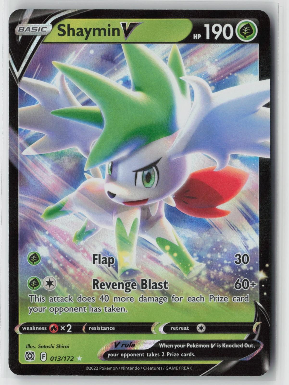 Shaymin V 013/172 Holo V Rare Brilliant Stars Pokemon Near Mint