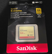 SanDisk Extreme 64GB CompactFlash Card 120MB/s UDMA 7 VPG-20 SDCFXSB-064G-G46