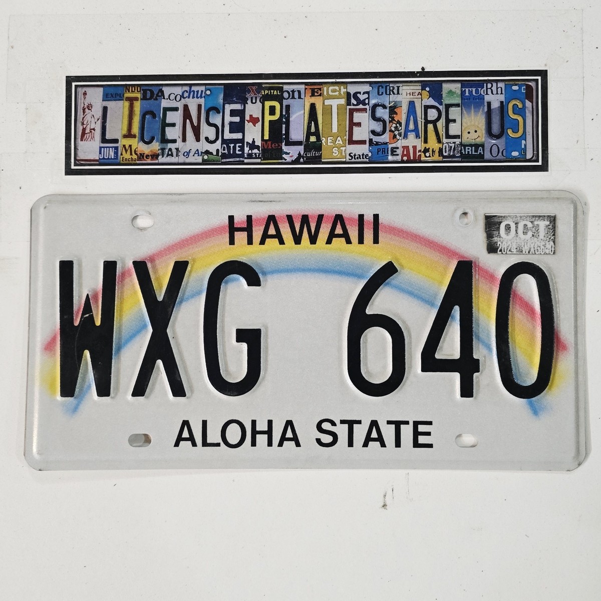 Hawaii Rainbow License Plate 🔥FREE📬🔥 Aloha State HI Tag WXG 640