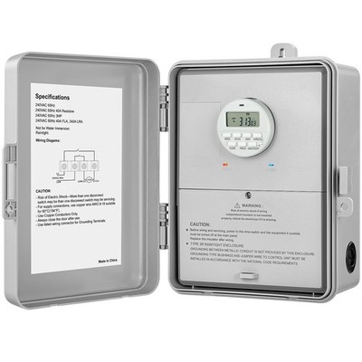 Programmable 7-Day Pool Timer Switch, 40 AMP 240V, Controls 3HP Devices