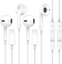 Apple Earbuds with Lightning Connector, 2Pack Apple MFi Certified iPhone