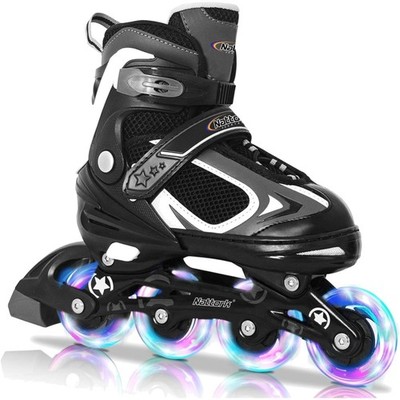 Inline Skates für Jungen, 4 Größen Inliner Kinder mit Leuchtendem Rad, Verste...