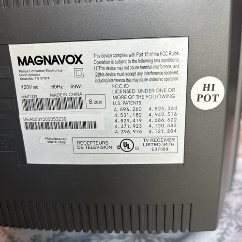 Magnavox 20” CRT TV Retro Gaming Front AV Inputs 20MT133S Smart Series - Picture 8 of 8