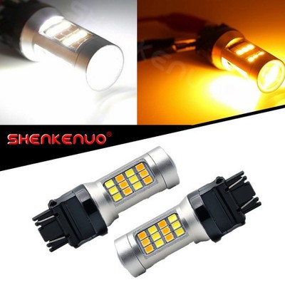 7443 7444 Switchback LED Turn Signal Parking DRL Light Bulbs Dual Color