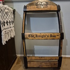 Large Oak Wall Mounted Shelf / Display , handcrafted from barrel staves