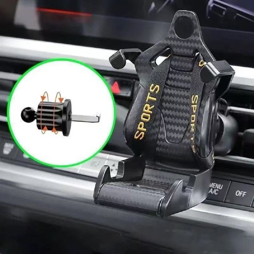 Support Téléphone Voiture Ventilation Support Voiture Universel pour Siège de Course iPhone Samsung GPS - Photo 9 sur 9