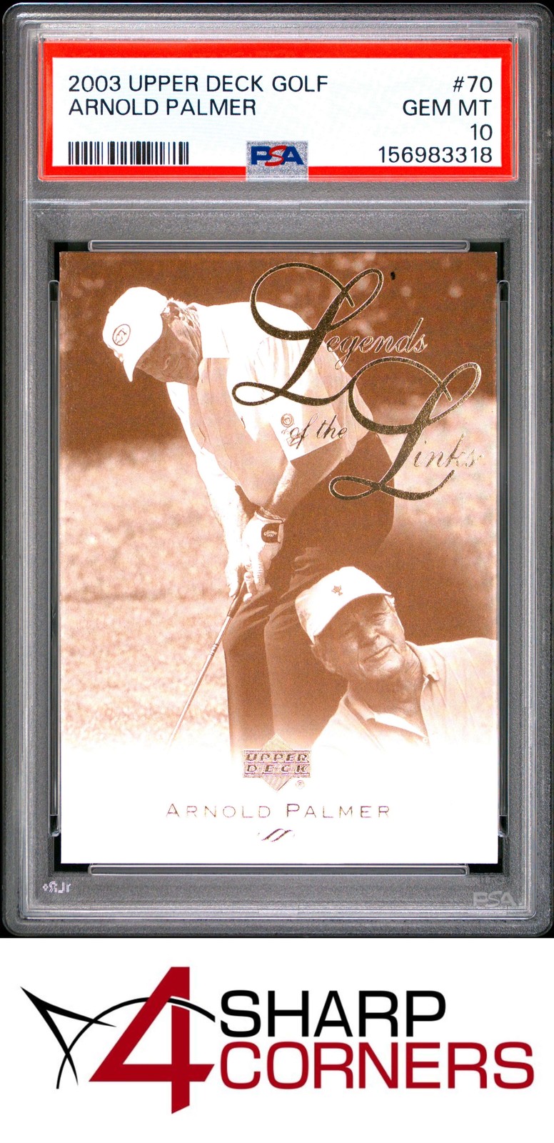 2003 UPPER DECK GOLF #70 ARNOLD PALMER HOF PSA 10