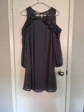 Maurice’s Women’s Grey/Blue Dress With Lace Detail Size M