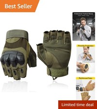 Outdoor Fingerless Gloves for Men - Driving, Hiking, Biking Motorcycle Gloves