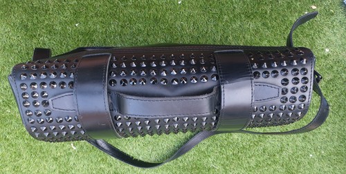 Beautiful Vintage 15' Dr Martens Studded Black Leather Satchel Cross Bag Rare - Picture 5 of 12