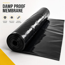 Damp Proof Membrane DPM 4m Wide 300MU Black Polythene Sheeting Roll Visqueen
