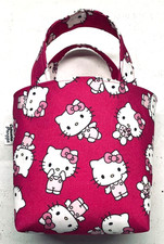 Handmade Fabric Lined Mini Tote Bag/Gift Bag Reusable Pink Hello Kitty New