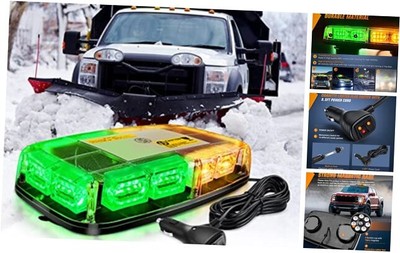  12 Inch Roof Top Strobe Lights 48LED Hazard Light Emergency Amber and Green