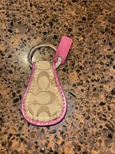 Coach Vintage Plum/Brown Tear drop Leather Key Ring
