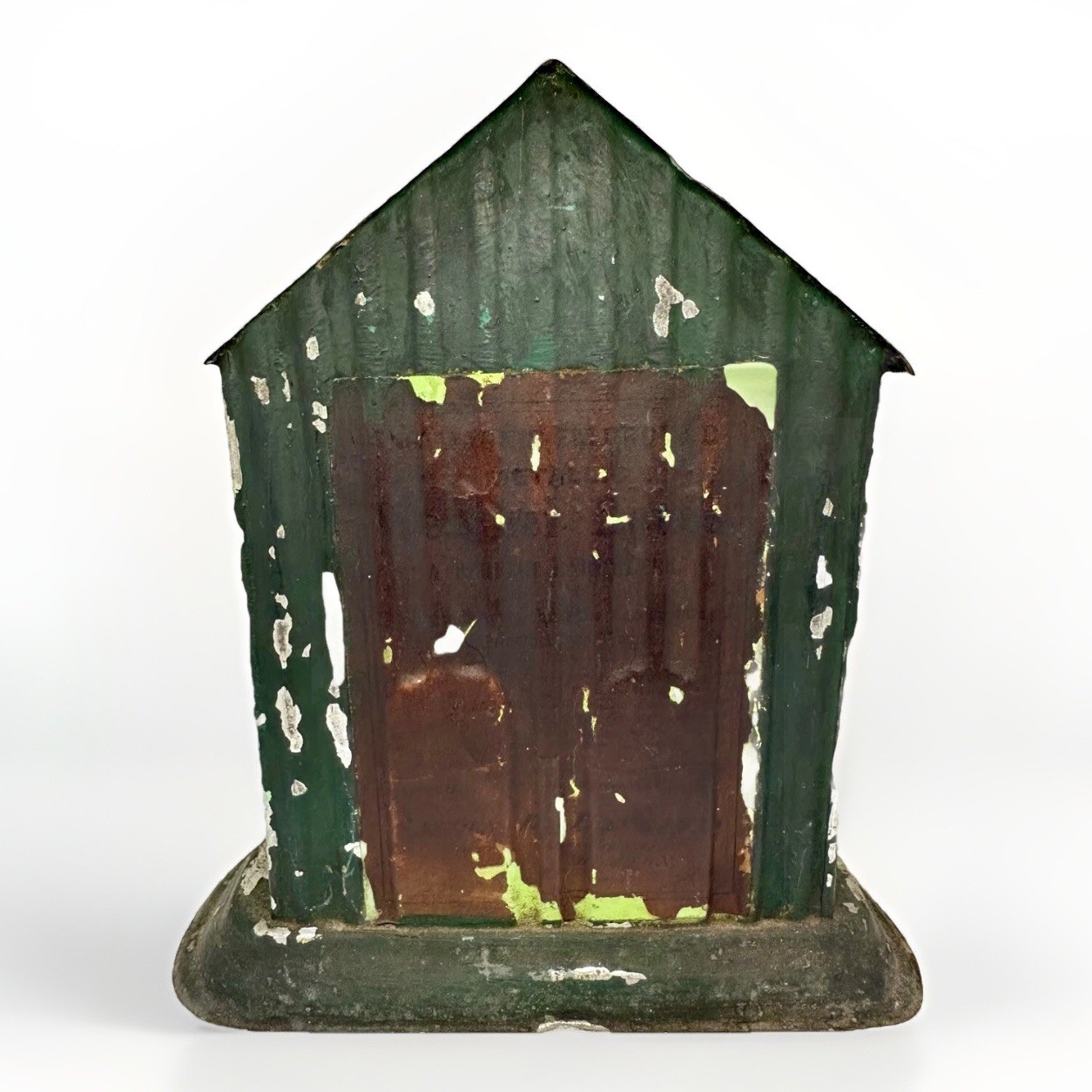 Antique German Tin Litho Weather House Barometer With Figures