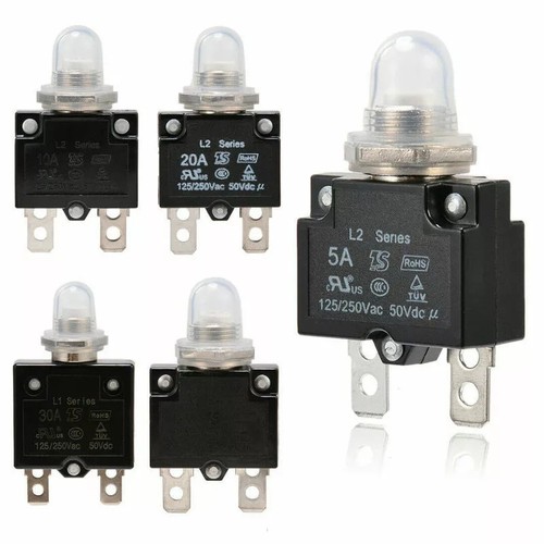 5-30 Amp Push Button Manual Reset Thermal Circuit Breaker Overload Switch - Picture 3 of 21