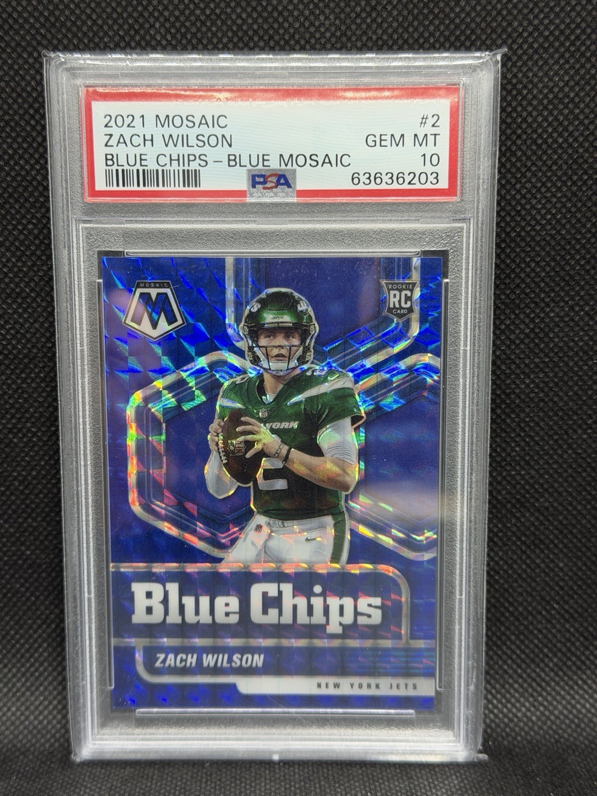 Zach Wilson Panini Mosaic Blue Chips #2 Blue Mosaic