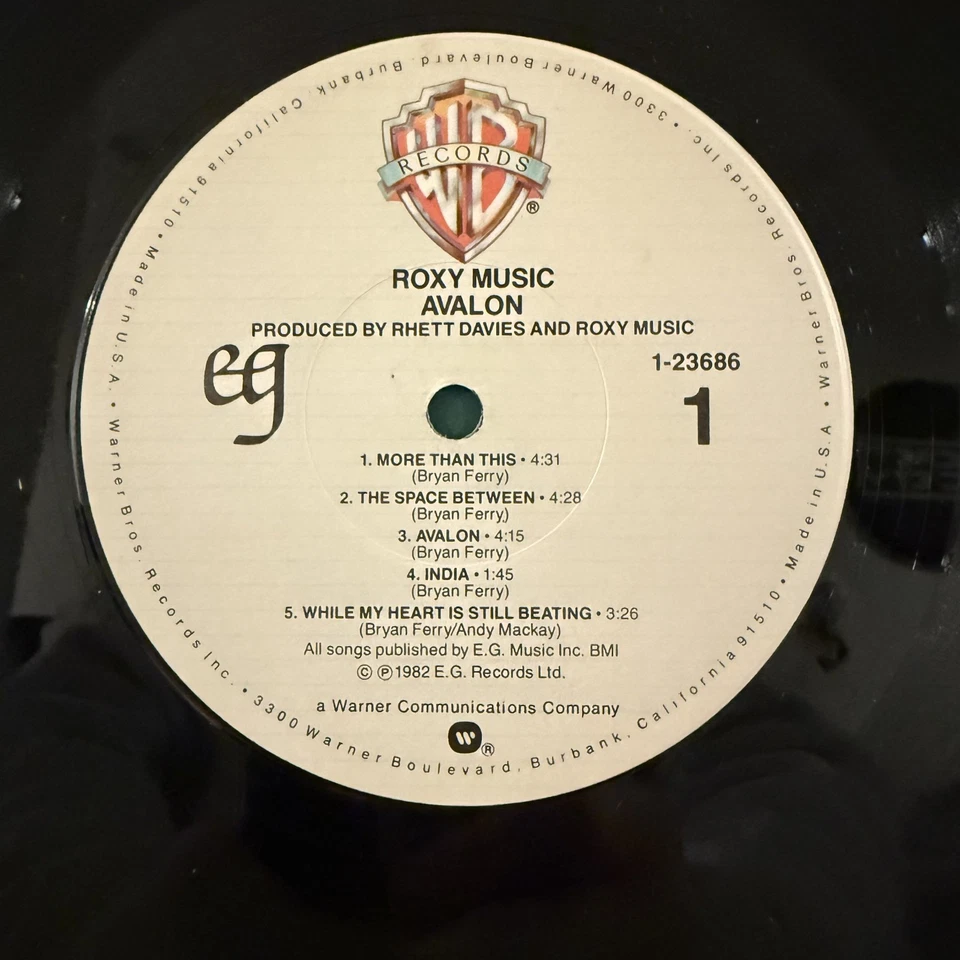 Roxy Music Avalon Vinyl LP WB 1-23686 VG+ 1st Pressing More Than This 1982 - Image 3 of 4