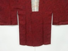 7226689: JAPANESE KIMONO / VINTAGE MICHIYUKI COAT / SILK / WOVEN ABSTRACT