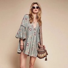 Free People Just the Two of Us Floral Dress Tunic Oversized
