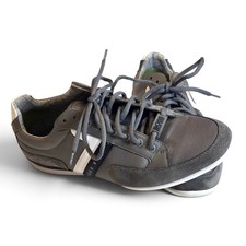 Hugo Boss Spacit 50247632 Mens Fashion Sneakers Black Gray Leather Shoes Size 9