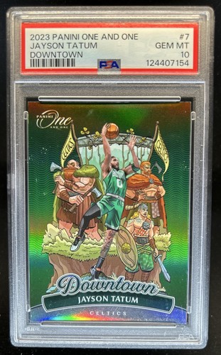 2023-24 Panini One & One Basketball Jayson Tatum Downtown SP #7 Celtics PSA 10
