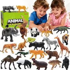Safari Animals Figures Toys, Realistic Wild Zoo Animal Figurines, Plastic Africa