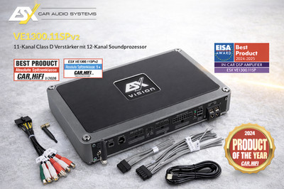 ESX VE1300.11SPv2 11-Kanal Class D Verstärker mit 12-Kanal DSP Soundprozessor 