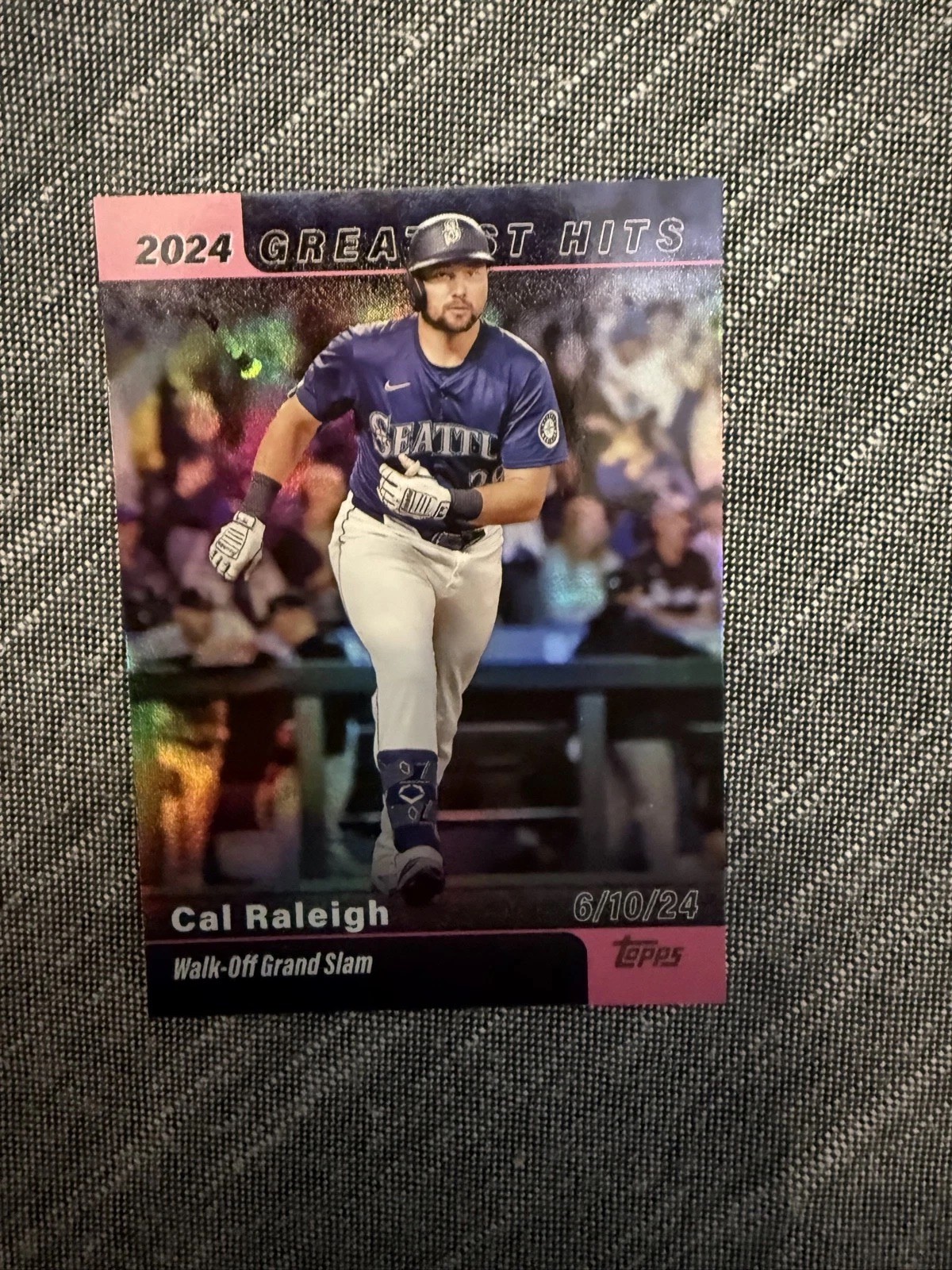 2025 Topps Series 1 - 2024 Greatest Hits Cal Raleigh #GH-4 Pink Foil
