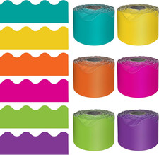Carson Dellosa Colorful Bulletin Board Borders - 390Ft Orange, Yellow, Green, Te
