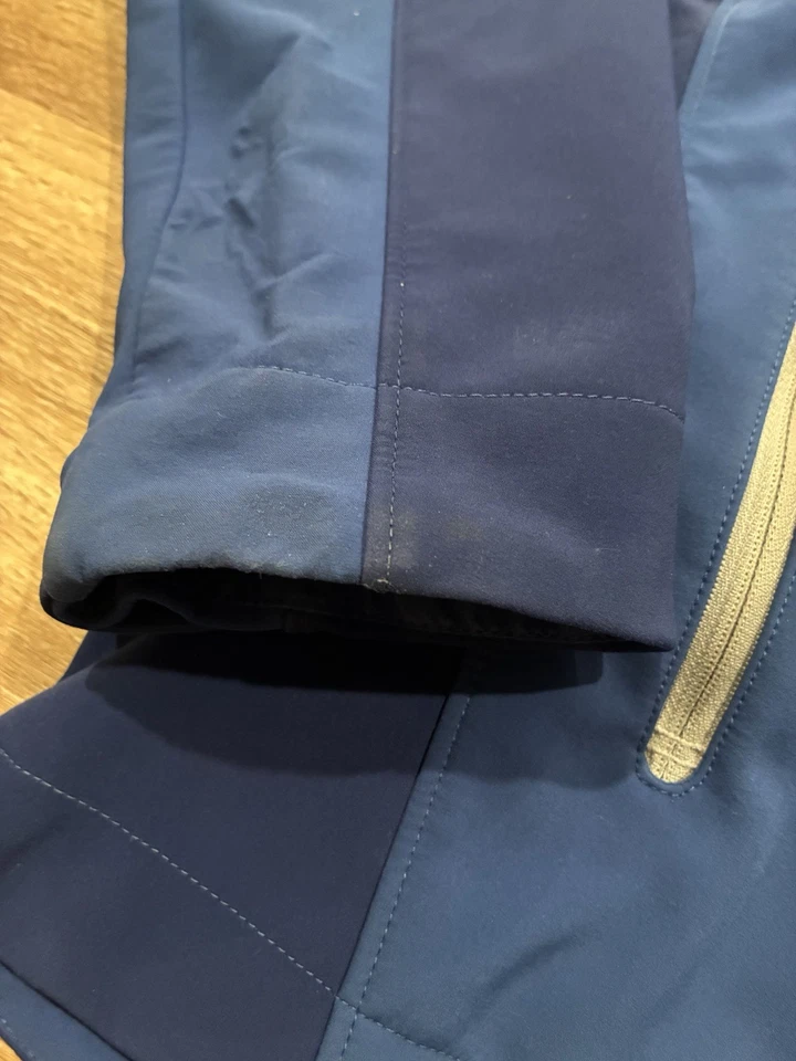 Jaqueta masculina Marmot azul tamanho P pequena com capuz soft shell Mistro zíper completo - Imagem 3 de 4