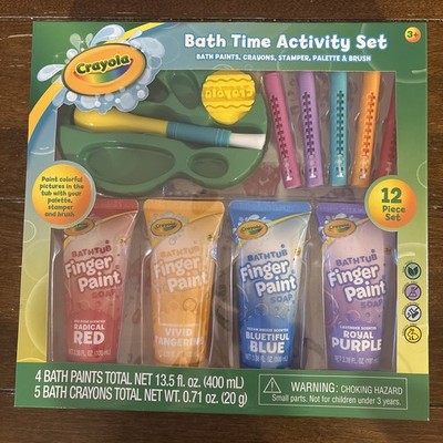 Crayola Bath Activity Set Bath Paints, Crayons, Stamper, Palette & Brush