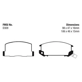 For Toyota MR2 1985-1989 EBC DP4602R Yellowstuff Rear Brake Pads Foto 2 de 3