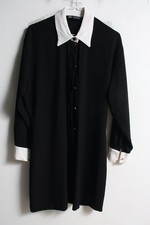 Zara Womens Contrast Collar Shirt Dress - Black - Size S Small (g18)