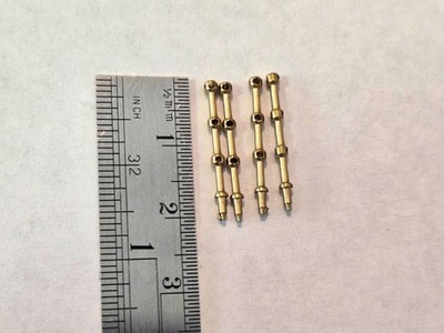 Ship Model Fittings Parts 4 Brass 18mm rail stanchions  w/ 3 hole #1