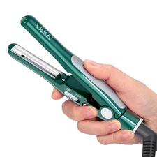 Small Flat Iron for Pixie Haircut:1/2 Inch Nano Titanium Curved Plates Straig...