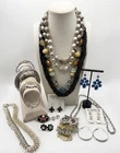 Vtg New Silver Black Lot Trifari Napier Chaps Roman Snake Owl HUGE '50s -Y2K WOW