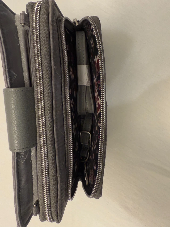 BOLSA BANDOLERA VERA BRADLEY RFID ICÓNICA DE LUJO GRIS TRANQUILO NUEVA CON ETIQUETAS (L-30) Foto 3 de 4