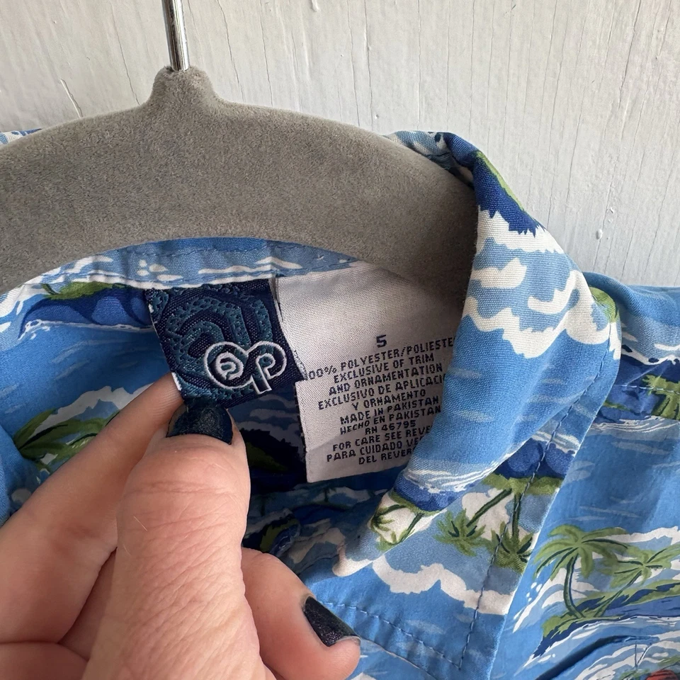 Kid’s Vintage OP Button Down, Beach Scene, Size 5, Excellent Condition — 第 3/4 张图片