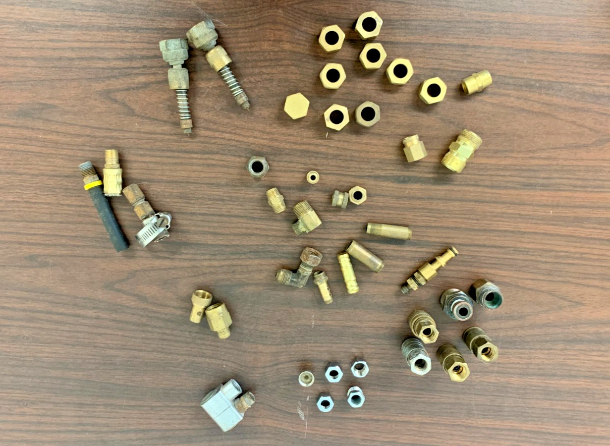 Brass Fittings, Compression Couplings, Connectors - Assorted Used Lot