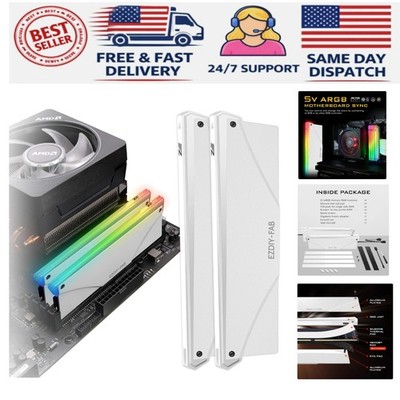 5V ARGB Memory RAM Cooler DDR Heatsink for DIY PC Game MOD - White Compatible...