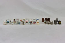 Thimbles, Wood, Silver, Misc. Metals & Porcelain, LOT OF 29