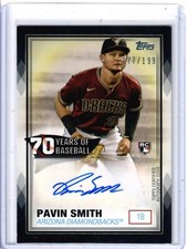 2021 Topps Pavin Smith 70 Years of Baseball Black Rookie Auto /199 RC
